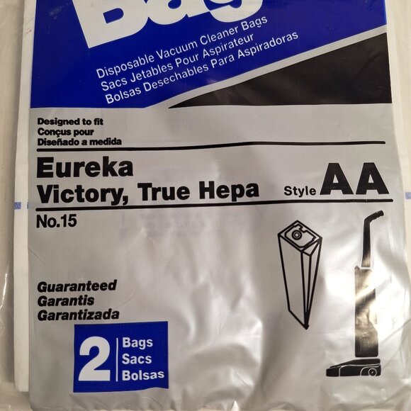 9 Bags HomeCare Eureka Victory True Hepa Vacuum Style AA #15, 4 sealed packages - Picture 5 of 5